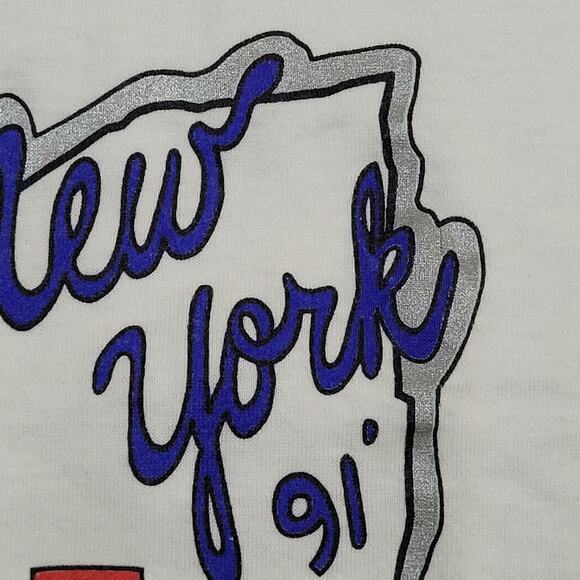 Vintage 1991 New-York 25th Anniversary Shirt Womens XL 21x26 White Vica - Picture 11 of 13